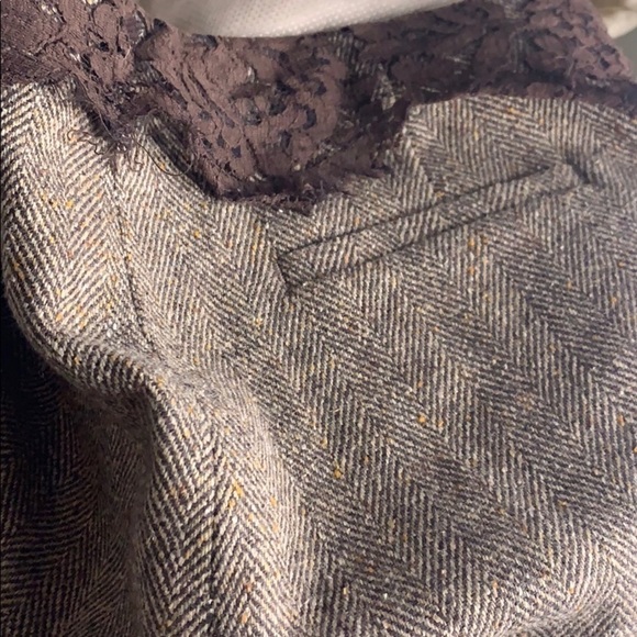 Rebecca Taylor Wool Tweed Brown Capri Pants 8 women’s academia - Picture 11 of 12